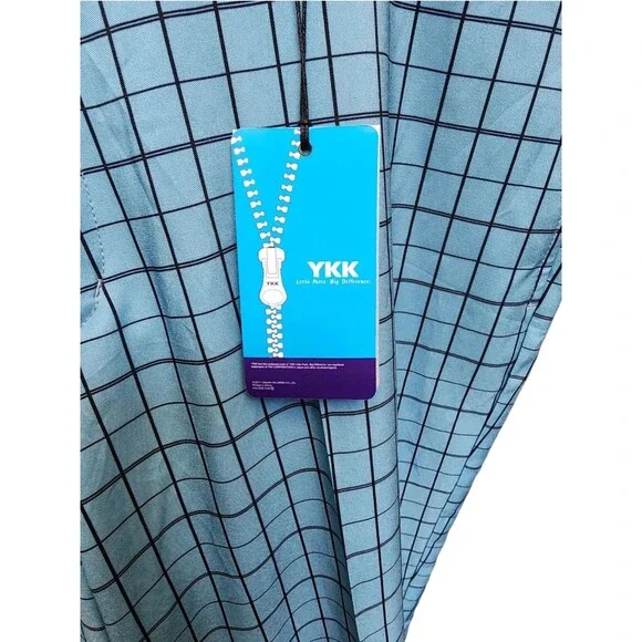 LE Smart NWT Golf Trousers Size 36 Mens Blue Plaid - Picture 2 of 6